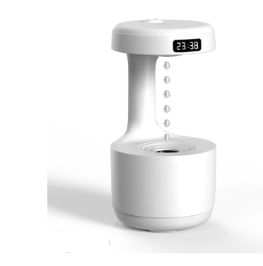 Anti-Gravity Water Drop Humidifier With Clock