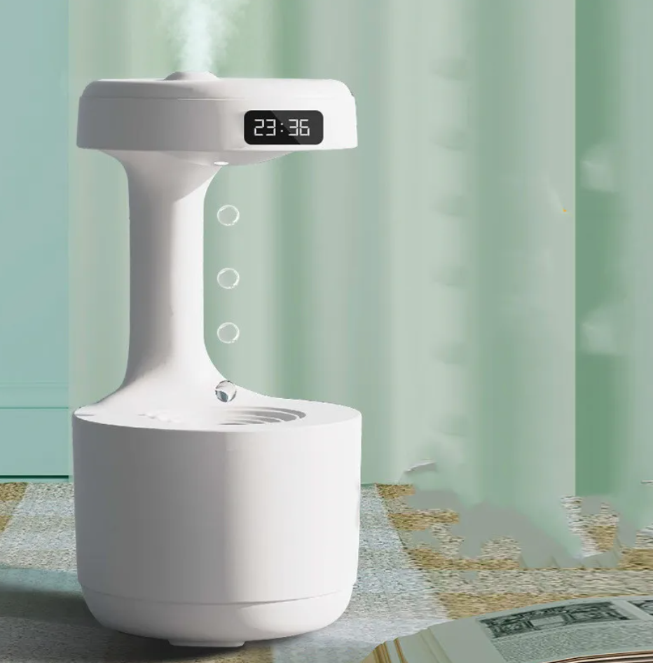 Anti-Gravity Water Drop Humidifier With Clock